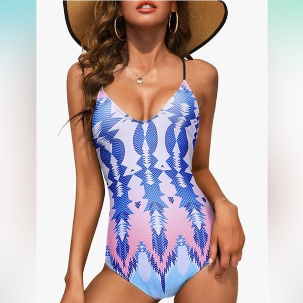 One Piece Swimsuits Women Bathing Suit V Neck Swimwear Tummy Control
Size Xl